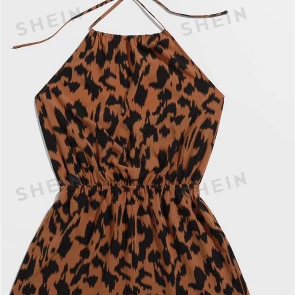 SHEIN Pants - Vcay all over print with back tie halter romper.  Size 0Xl